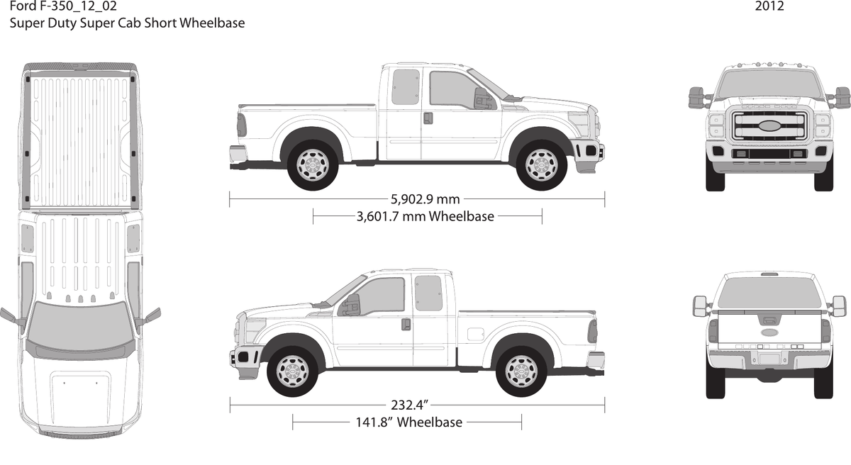 2012 Ford F-350 vector wrap template V02, Design-Ready PDF - GravBase