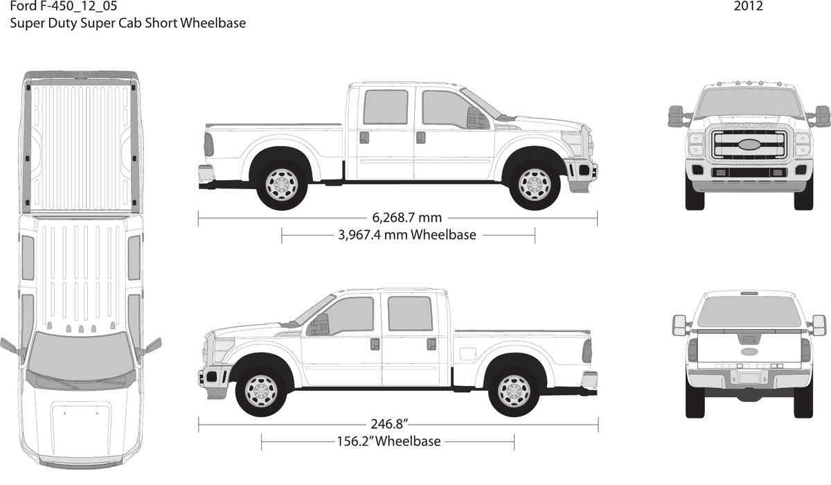 2012 Ford F-450 vector wrap template V05, Design-Ready PDF - GravBase