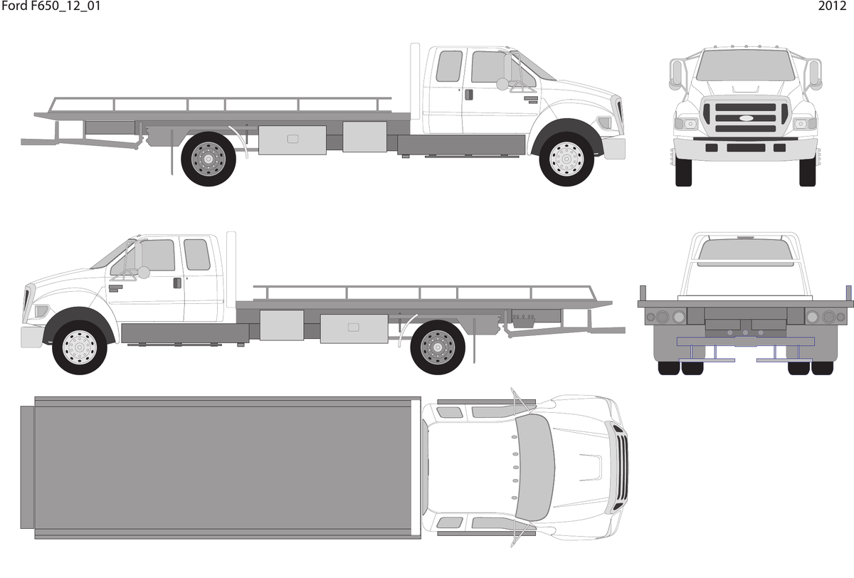 2012 Ford F-650 vector wrap template V01, Design-Ready PDF - GravBase
