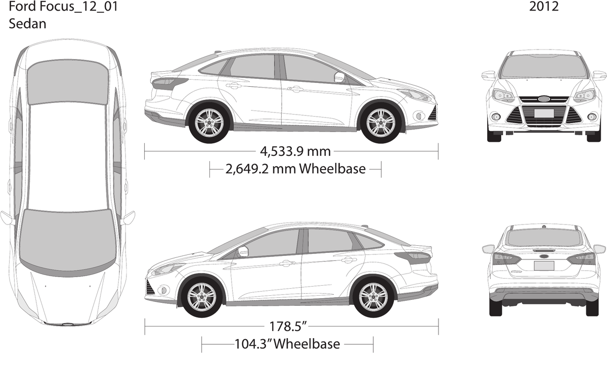 2012 Ford Focus Vector Wrap Template - GravBase