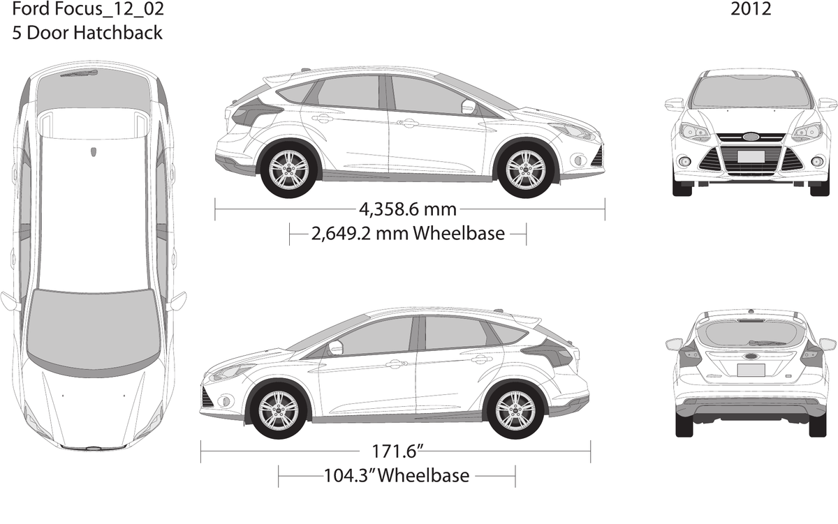 2012 Ford Focus vector wrap template V02, Design-Ready PDF - GravBase
