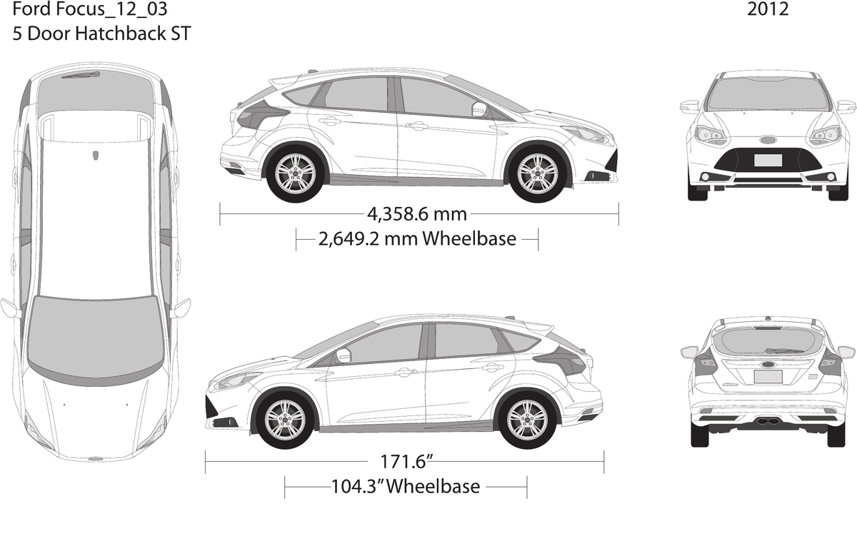 2012 Ford Focus Vector Wrap Template - GravBase