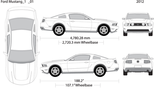 2012 Ford Mustang V01 Vehicle Wrap Template
