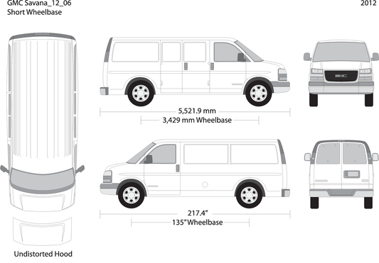2012 Gmc Savana V06 Vehicle Wrap Template