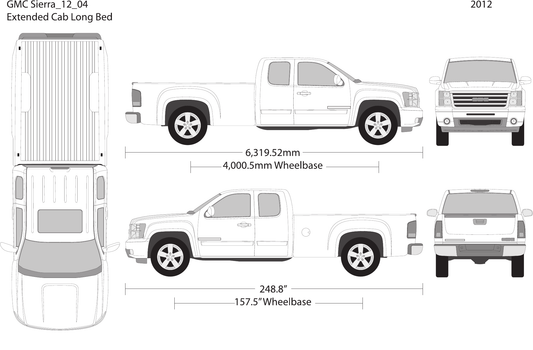 2012 GMC Sierra 1500 Vector Wrap Template - GravBase