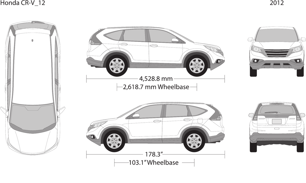 2012 Honda CR-V vector wrap template, Design-Ready PDF - GravBase