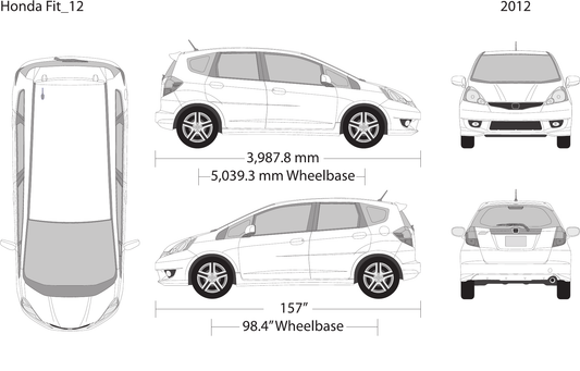 2012 Honda Fit Vector Wrap Template - GravBase