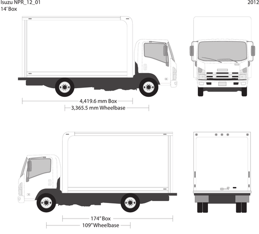 2012 Isuzu NPR vector wrap template V01, Design-Ready PDF - GravBase
