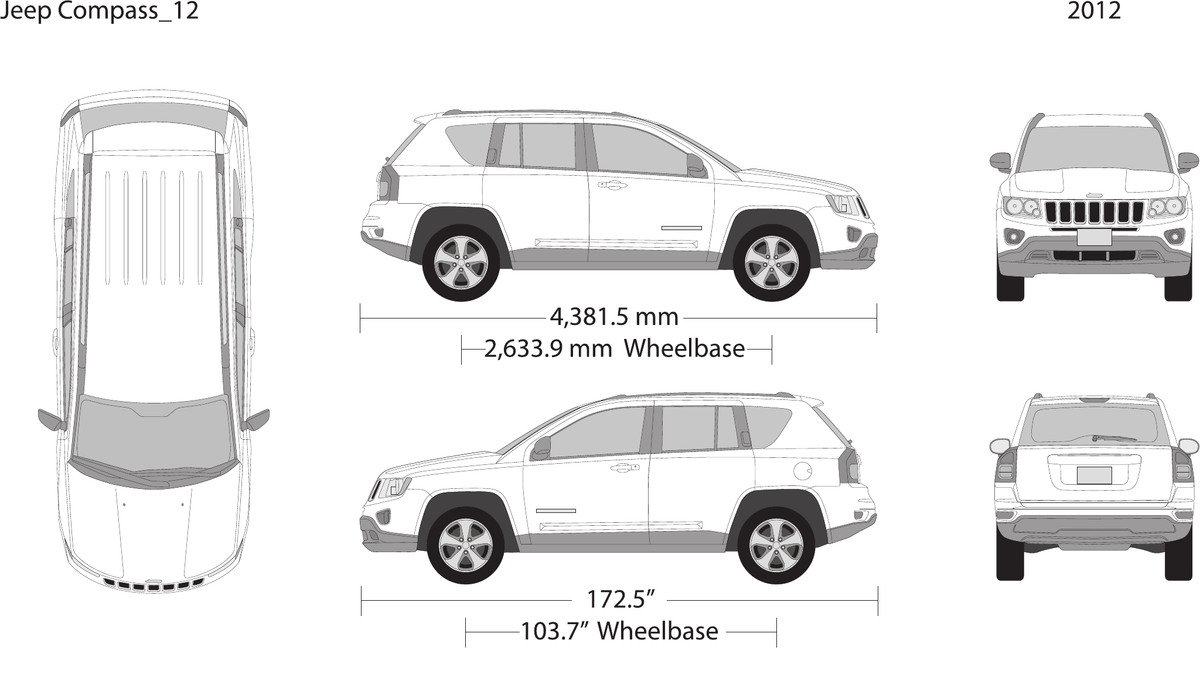 2012 Jeep Compass vector wrap template, Design-Ready PDF - GravBase