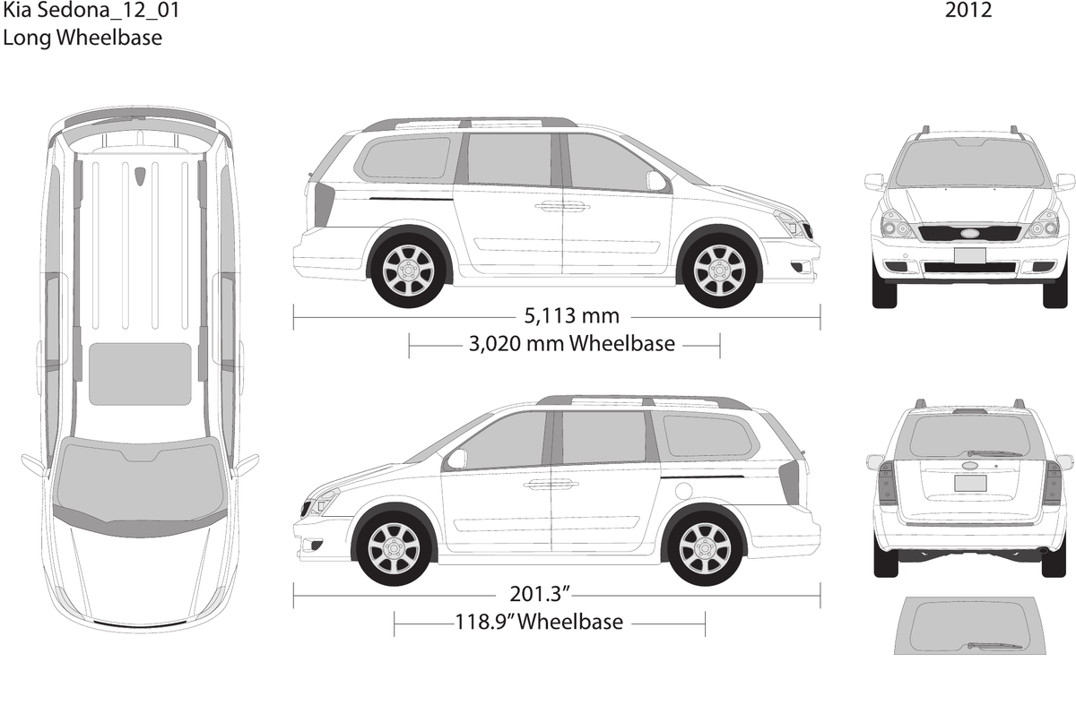 2012 Kia Sedona vector wrap template, Design-Ready PDF - GravBase