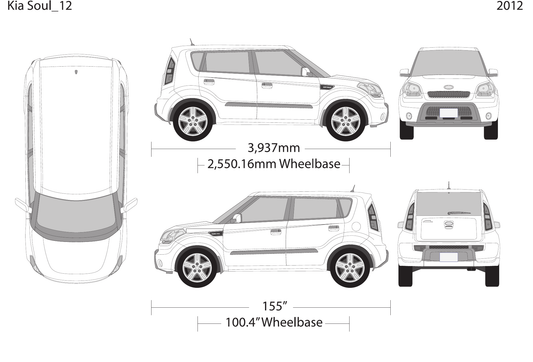 2012 Kia Soul vector wrap template, Design-Ready PDF - GravBase