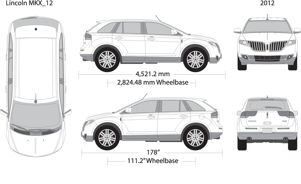 2012 Lincoln Mkx V12 Vehicle Wrap Template