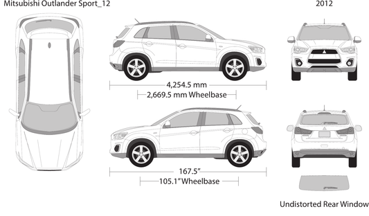 2012 Mitsubishi Outlander Sport vector wrap template, Design-Ready PDF - GravBase