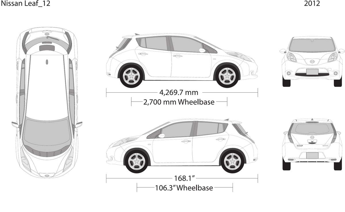 2012 Nissan Leaf vector wrap template, Design-Ready PDF - GravBase