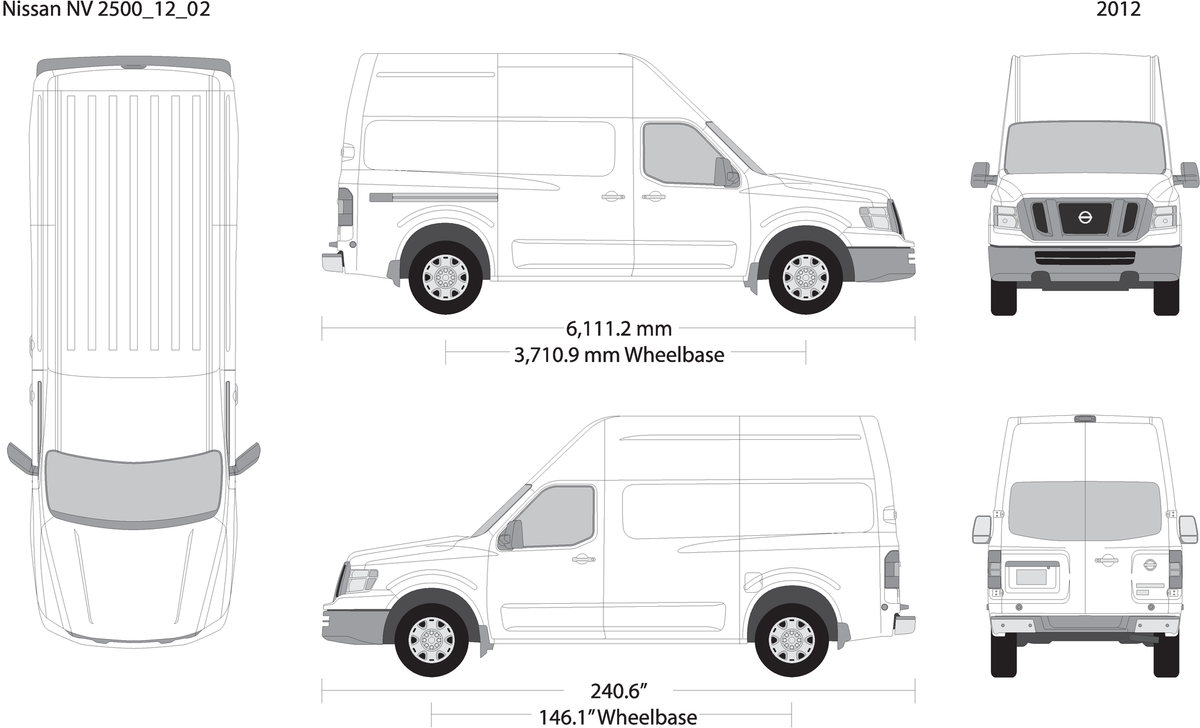 2012 Nissan Nv 2500 V02 Vehicle Wrap Template