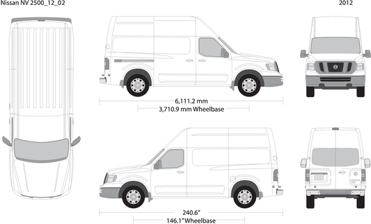 2012 Nissan Nv 2500 V02 Vehicle Wrap Template