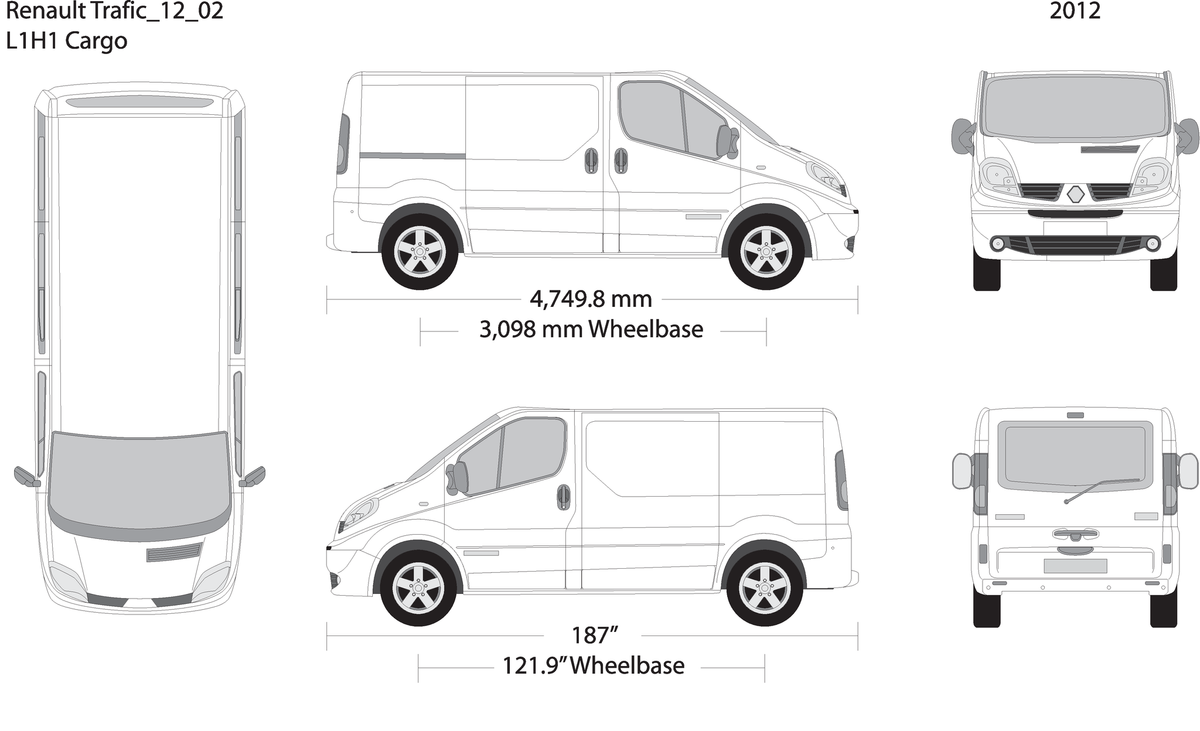 2012 Renault Trafic V02 Vehicle Wrap Template