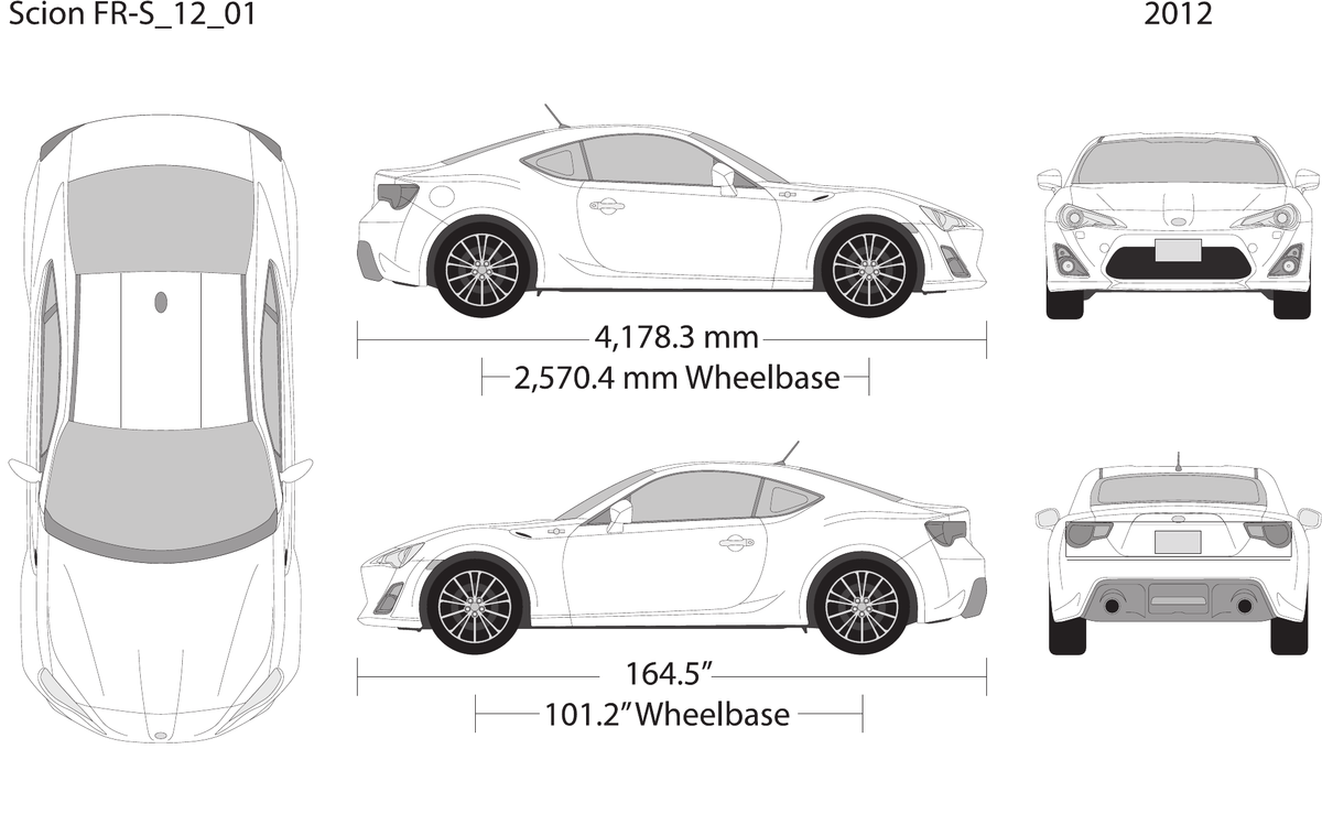 2012 Scion FR-S vector wrap template, Design-Ready PDF - GravBase