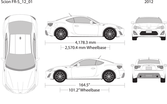 2012 Scion FR-S vector wrap template, Design-Ready PDF - GravBase