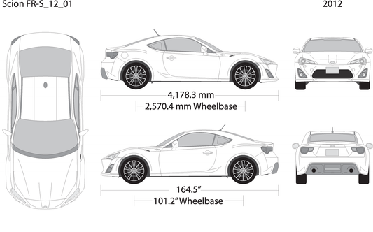2012 Scion Fr S V01 Vehicle Wrap Template