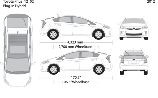 2012 Toyota Prius V02 Vehicle Wrap Template