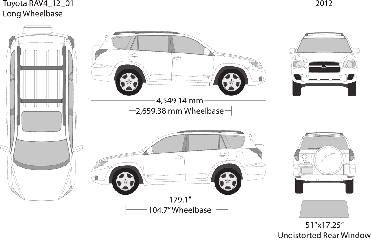2012 Toyota RAV4 vector wrap template, Design-Ready PDF - GravBase