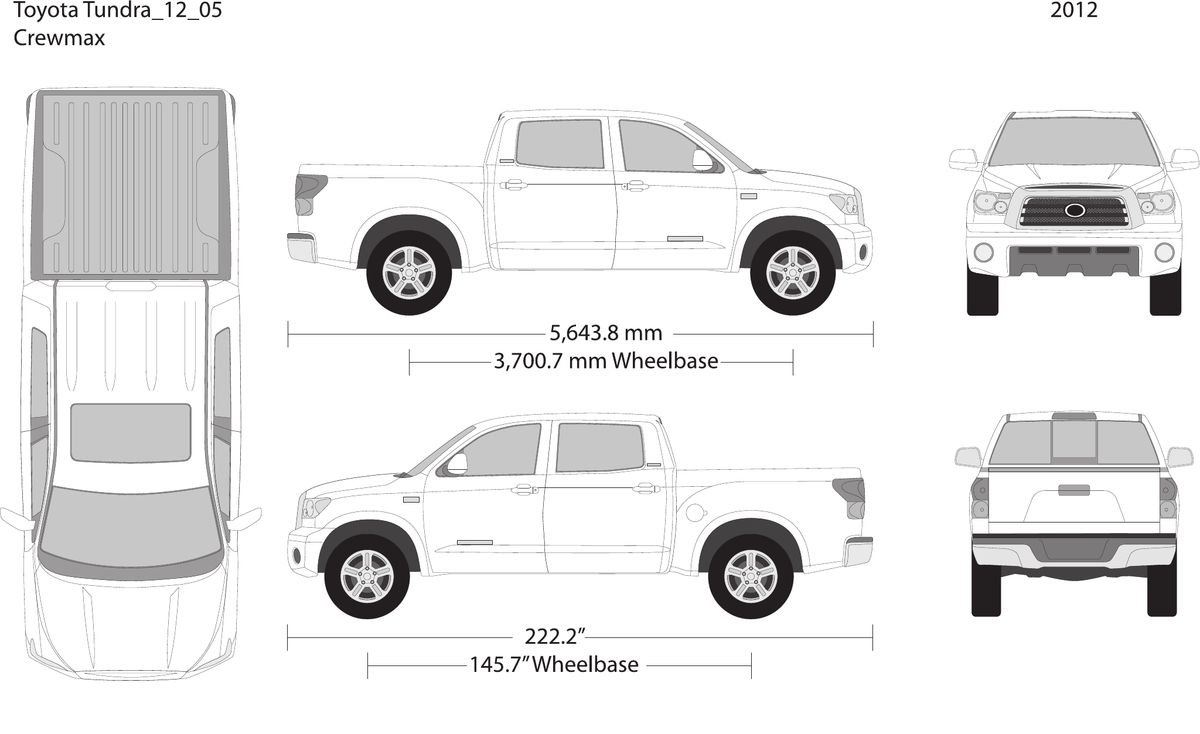 2012 Toyota Tundra vector wrap template V05, Design-Ready PDF - GravBase