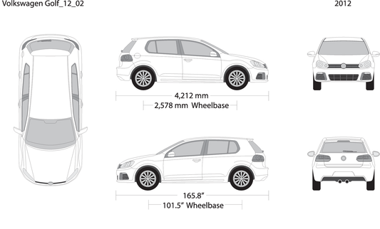 2012 Volkswagen Golf V02 Vehicle Wrap Template
