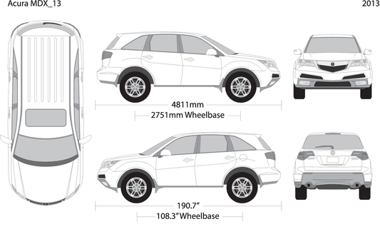 2013 Acura Mdx V13 Vehicle Wrap Template