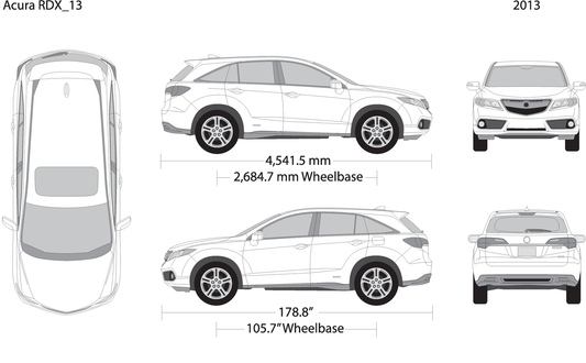 2013 Acura Rdx V13 Vehicle Wrap Template