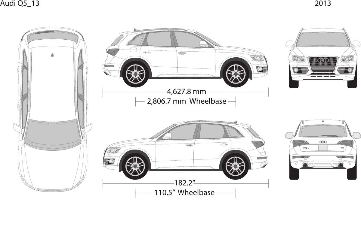 2013 Audi Q5 vector wrap template, Design-Ready PDF - GravBase