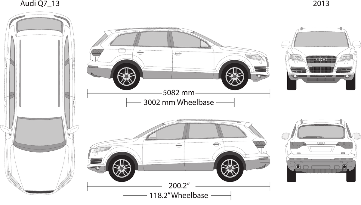 2013 Audi Q7 vector wrap template, Design-Ready PDF - GravBase