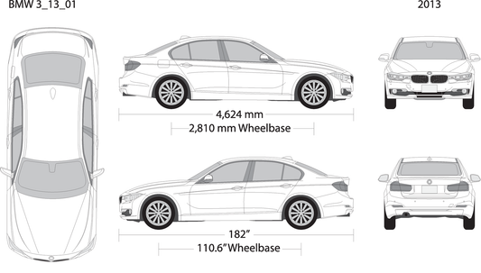 2013 Bmw 3 V01 Vehicle Wrap Template