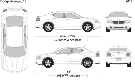 2013 Dodge Avenger V13 Vehicle Wrap Template