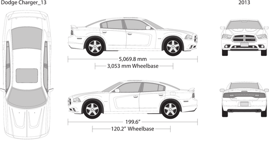 2013 Dodge Charger vector wrap template, Design-Ready PDF - GravBase