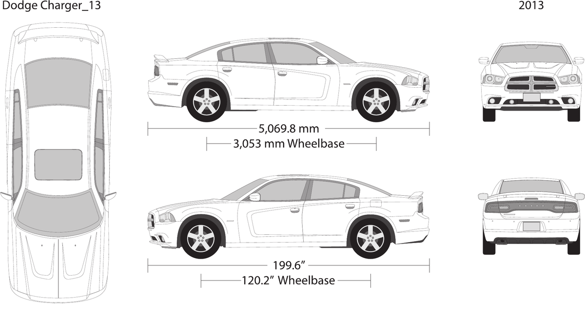 2013 Dodge Charger vector wrap template, Design-Ready PDF - GravBase