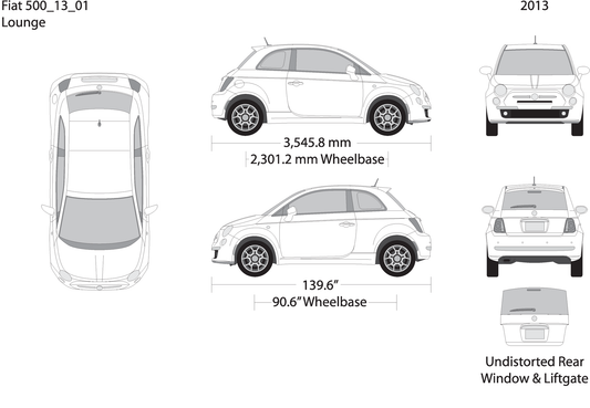2013 Fiat 500 V01 Vehicle Wrap Template