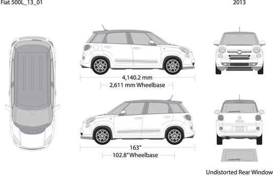 2013 Fiat 500L V01 Vehicle Wrap Template