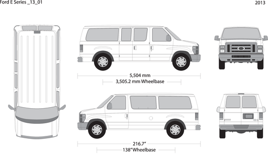 2013 Ford E Series V01 Vehicle Wrap Template