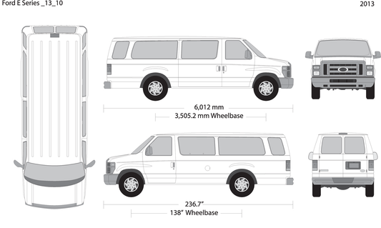 2013 Ford E Series V10 Vehicle Wrap Template