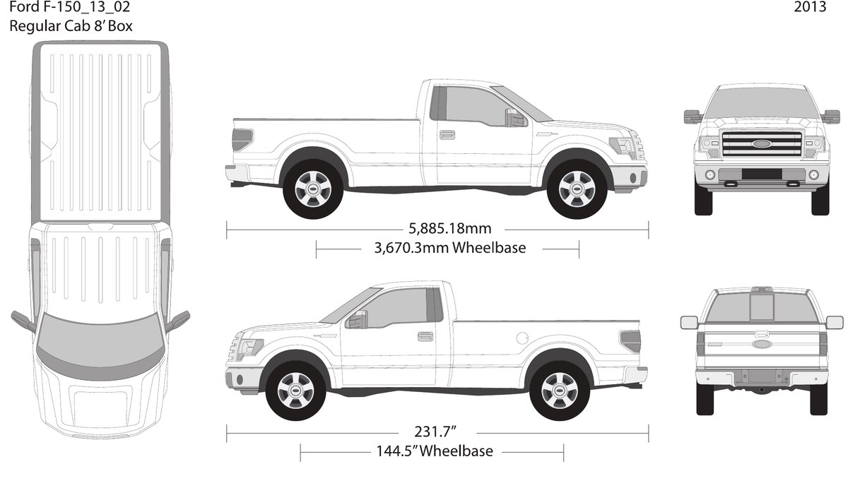 2013 Ford F-150 vector wrap template V02, Design-Ready PDF - GravBase