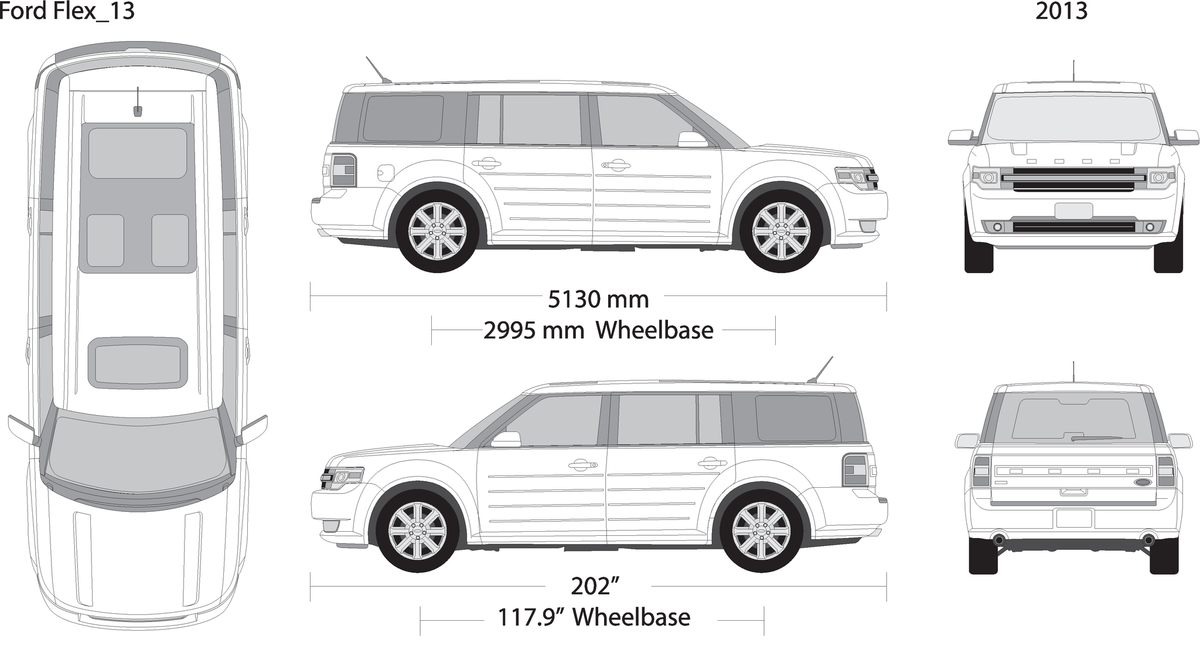 2013 Ford Flex V13 Vehicle Wrap Template