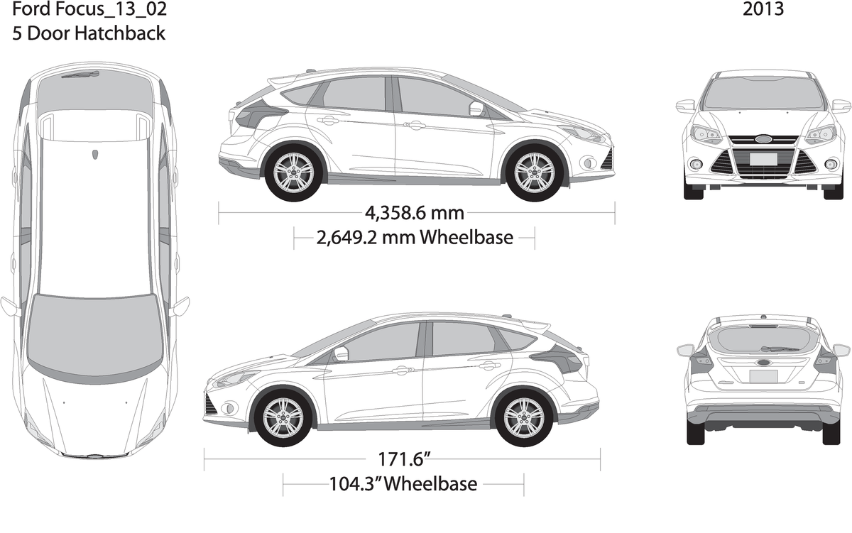 2013 Ford Focus V02 Vehicle Wrap Template