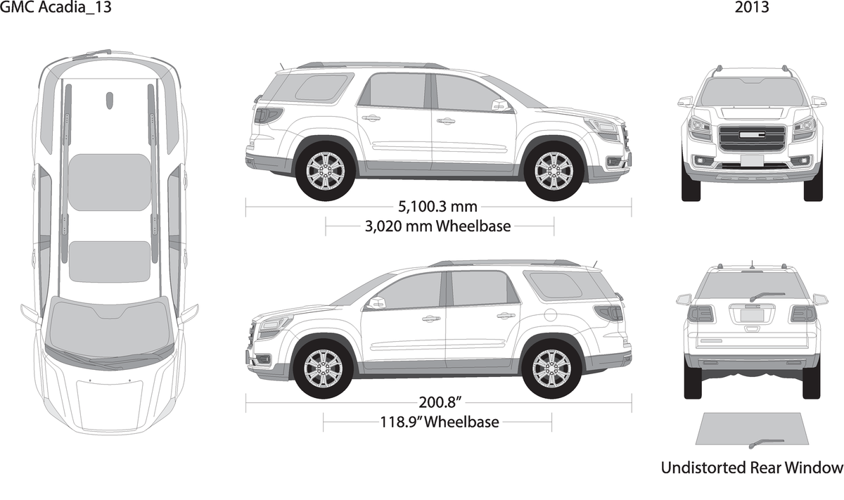 2013 Gmc Acadia V13 Vehicle Wrap Template
