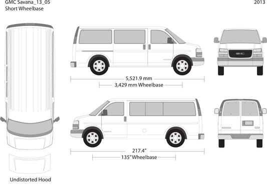 2013 GMC Savana vector wrap template V05, Design-Ready PDF - GravBase