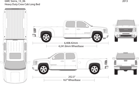 2013 GMC Sierra 2500-3500 HD vector wrap template V06, Design-Ready PDF - GravBase