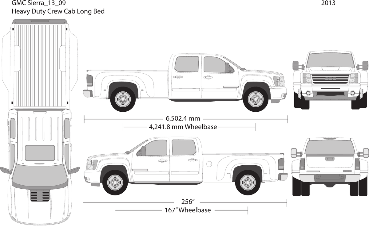 2013 GMC Sierra 2500-3500 HD vector wrap template V09, Design-Ready PDF - GravBase