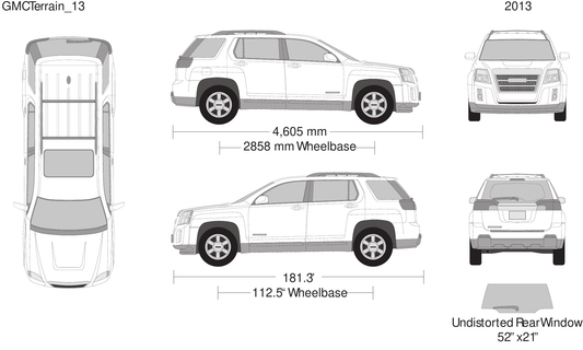 2013 GMC Terrain vector wrap template, Design-Ready PDF - GravBase