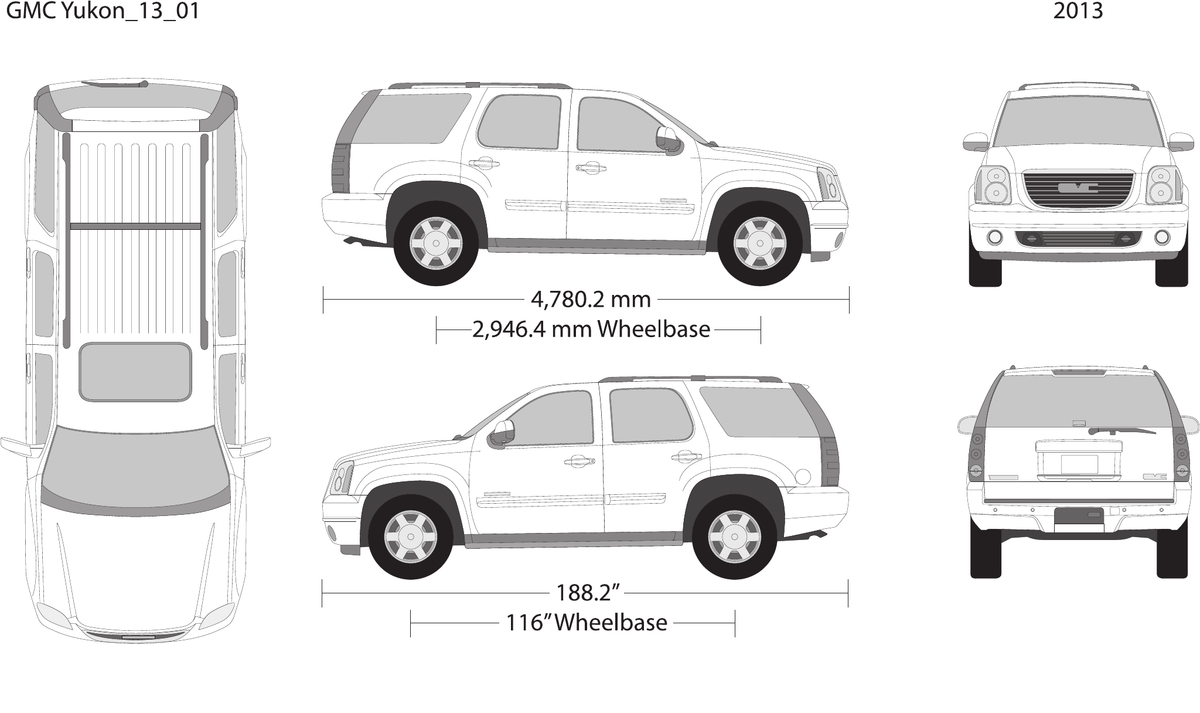 2013 GMC Yukon vector wrap template V01, Design-Ready PDF - GravBase