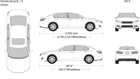 2013 Honda Accord Sedan vector wrap template, Design-Ready PDF - GravBase